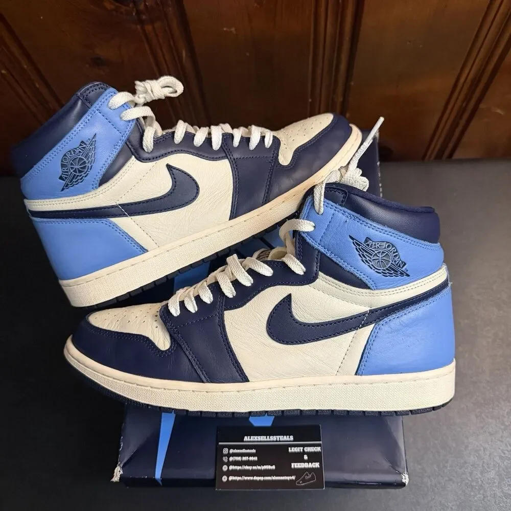 Air Jordan 1 Retro OG High Obsidian UNC 2019 Size 12 Men 555088-140 USED